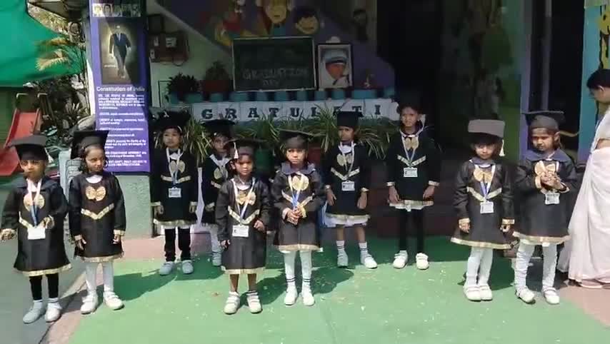 Pre-primary graduation day ceremony with cap and gown