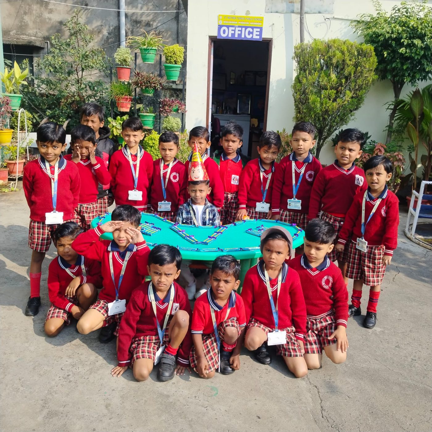 Primary school students during an outdoor activity session
